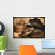Selection Of Old-Fashioned Hats In Sepia Tones Wall Mural