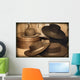 Selection Of Old-Fashioned Hats In Sepia Tones Wall Mural