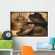 Selection Of Old-Fashioned Hats In Sepia Tones Wall Mural