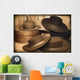 Selection Of Old-Fashioned Hats In Sepia Tones Wall Mural