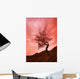 Silhouette Of Shrub Tree Wall Mural