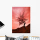 Silhouette Of Shrub Tree Wall Mural