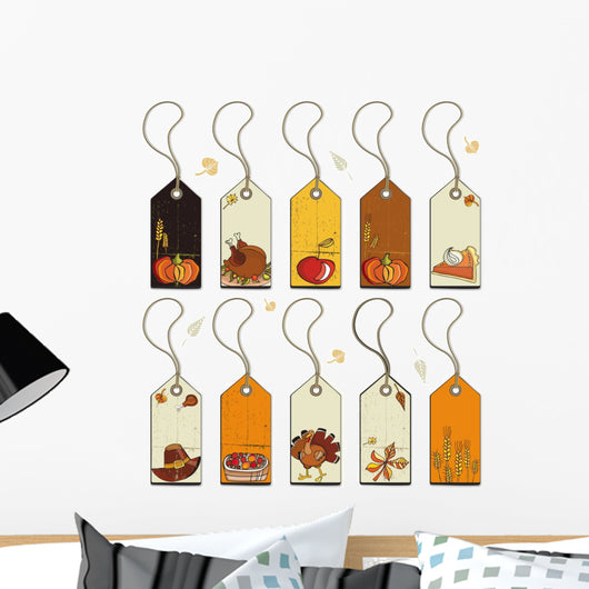 Thanksgiving Collection of tags. Wall Decal