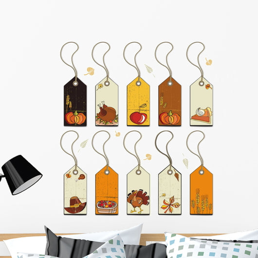 Thanksgiving Collection of tags. Wall Decal
