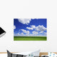 White Clouds In The Sky And Green Meadow Wall Mural