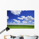 White Clouds In The Sky And Green Meadow Wall Mural