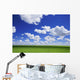White Clouds In The Sky And Green Meadow Wall Mural
