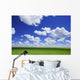 White Clouds In The Sky And Green Meadow Wall Mural