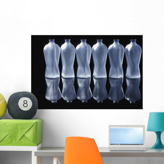 Six Glass Bottles Wall Mural