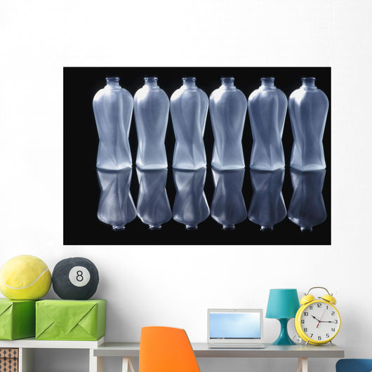 Six Glass Bottles Wall Mural