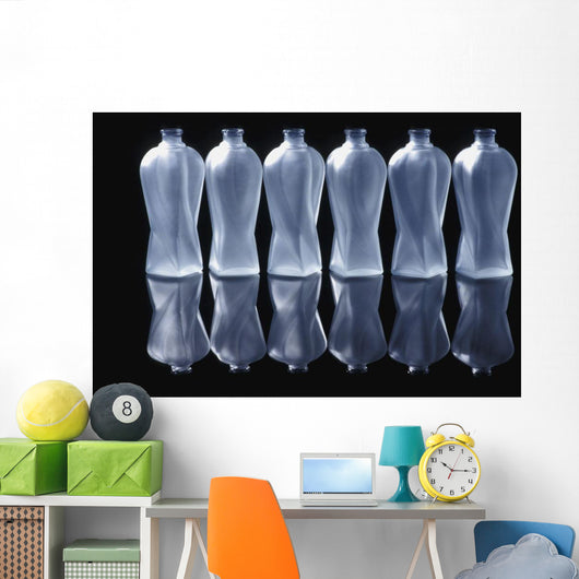 Six Glass Bottles Wall Mural