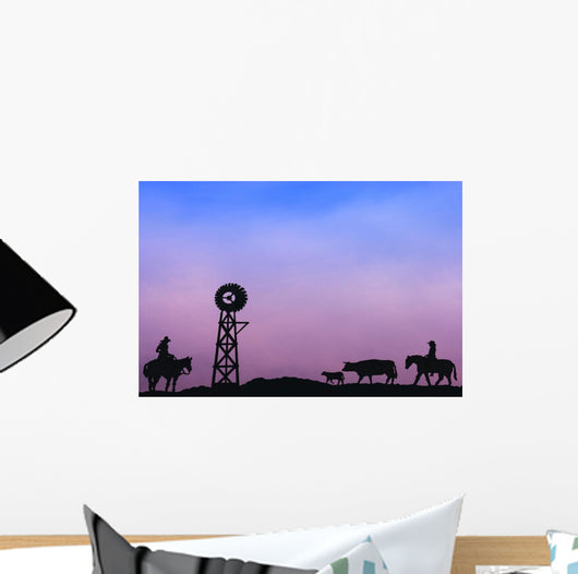 End Of The Day At Cattle Round Up Southern Alberta Canada Wall Mural