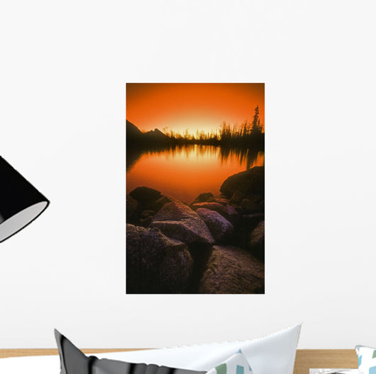 A Pond At Sunset, British Columbia, Canada Wall Mural