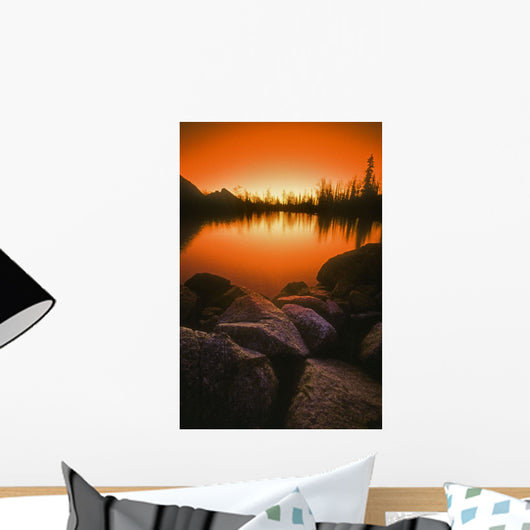 A Pond At Sunset, British Columbia, Canada Wall Mural