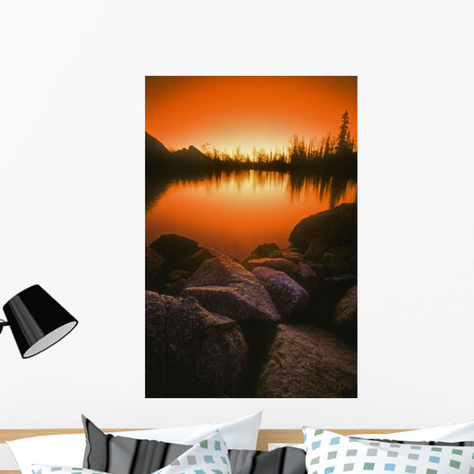A Pond At Sunset, British Columbia, Canada Wall Mural