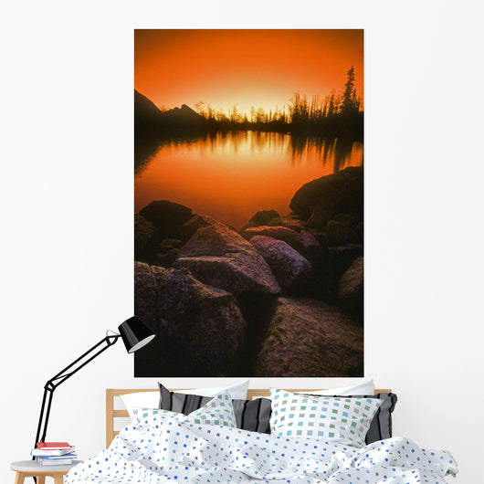 A Pond At Sunset, British Columbia, Canada Wall Mural