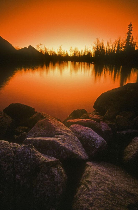 A Pond At Sunset, British Columbia, Canada Wall Mural