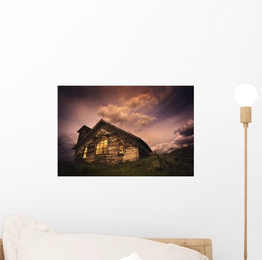 An Isolated Rural Building Wall Mural