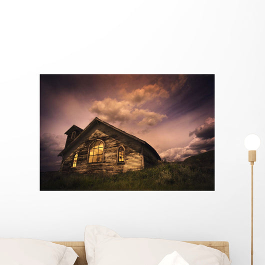 An Isolated Rural Building Wall Mural