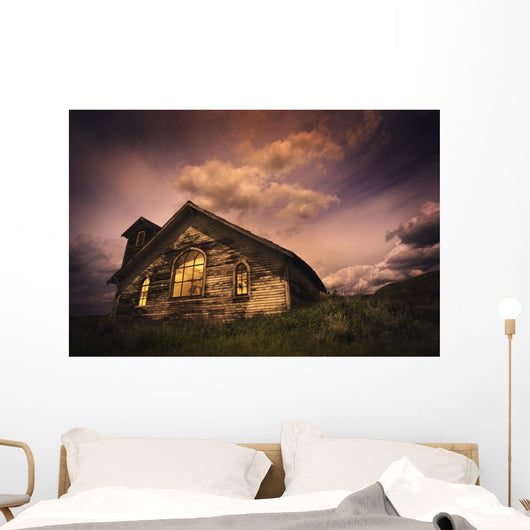 An Isolated Rural Building Wall Mural