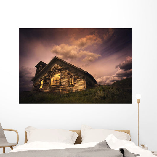 An Isolated Rural Building Wall Mural