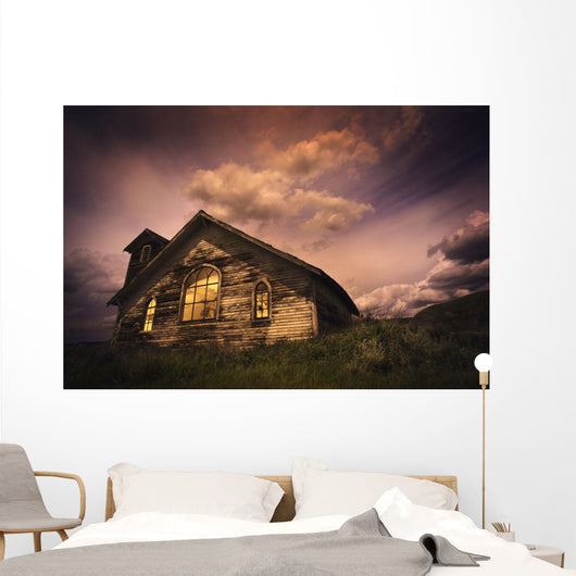 An Isolated Rural Building Wall Mural