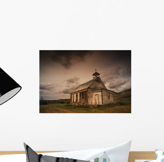 A Simple Wooden Church Wall Mural