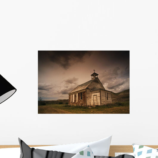 A Simple Wooden Church Wall Mural