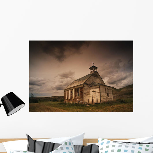 A Simple Wooden Church Wall Mural