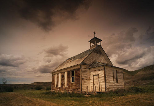 A Simple Wooden Church Wall Mural
