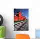 Railway Track And Prairie Grain Elevator Wall Mural