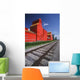 Railway Track And Prairie Grain Elevator Wall Mural