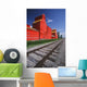 Railway Track And Prairie Grain Elevator Wall Mural