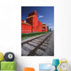 Railway Track And Prairie Grain Elevator Wall Mural