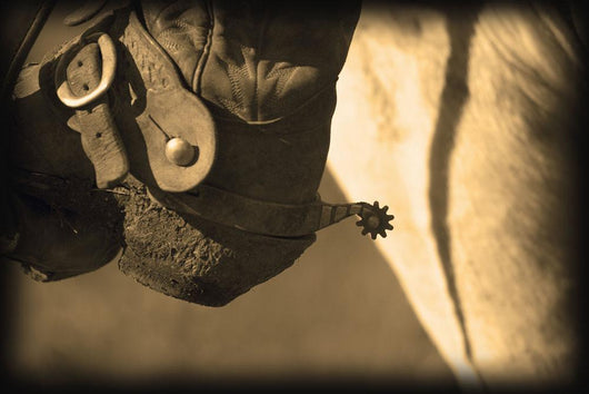 A Close-Up Of A Cowboy Boot Heel And Spur Wall Mural