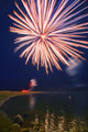 Fireworks Over A Body Of Water Wall Mural