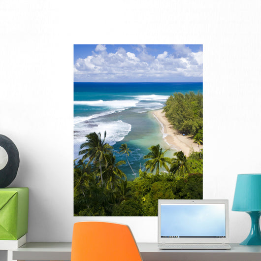 Kee Beach From Kalalau Trail Wall Mural