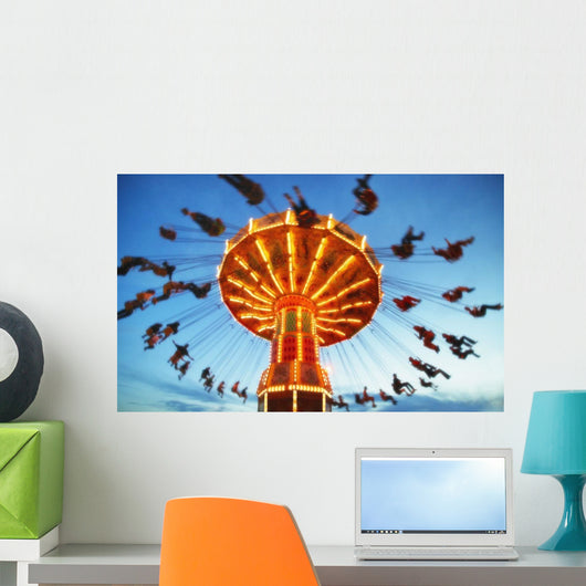 Giant Swing At An Amusement Park Wall Mural