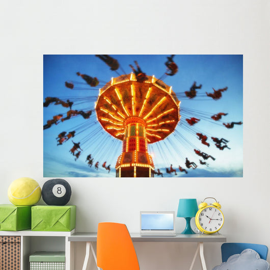 Giant Swing At An Amusement Park Wall Mural
