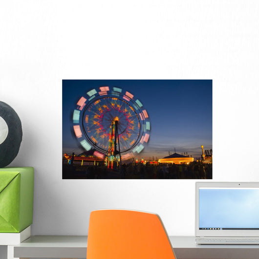 Ferris Wheel In The Evening Wall Mural