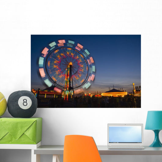 Ferris Wheel In The Evening Wall Mural