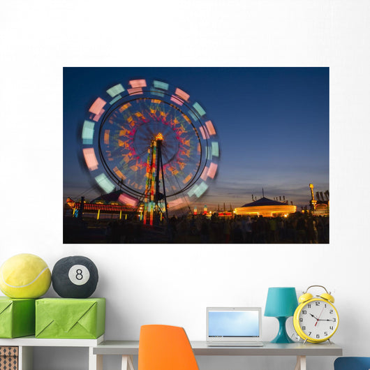 Ferris Wheel In The Evening Wall Mural