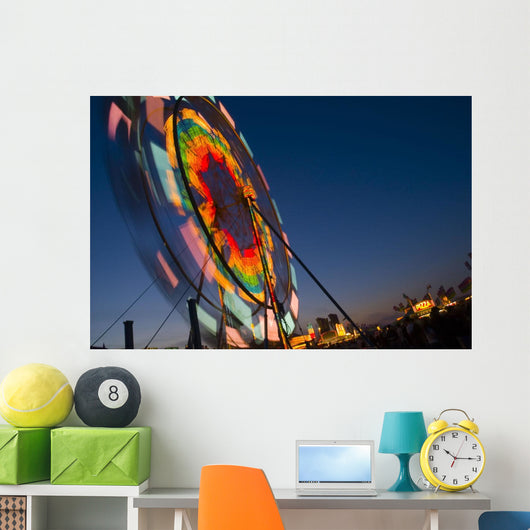 Close Up Of A Ferris Wheel At Night Wall Mural