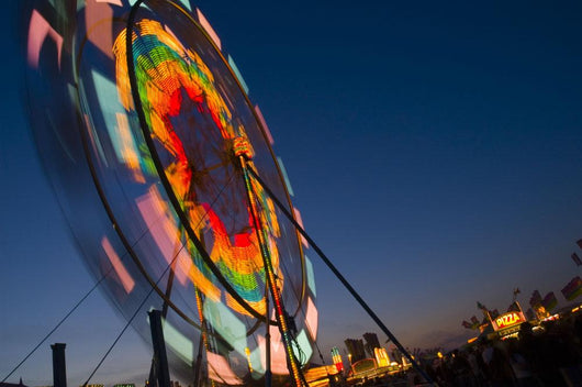 Close Up Of A Ferris Wheel At Night Wall Mural