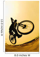 Silhouette Of A Cyclist Against A Yellow Sky Wall Mural