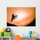 Silhouette Of Stunt Cyclist Wall Mural