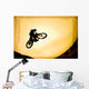 Silhouette Of Stunt Cyclist Wall Mural