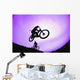 A Stunt Cyclist Silhouette Wall Mural