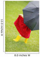 A Little Girl Walking In The Rain While Holding An Umbrella Wall Mural