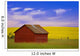 A Red Farm Building Against A Canola Field Wall Mural
